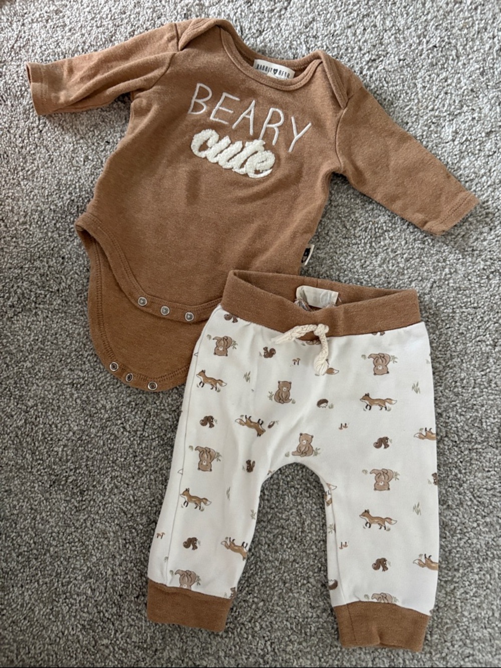 Bearly Cute Brown & Cream Kids Matching Set
